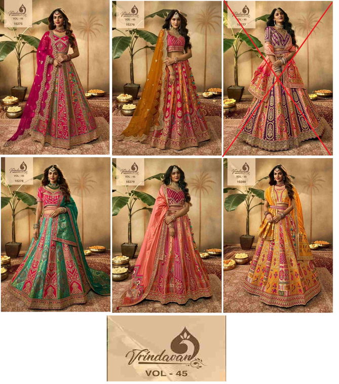 Vrindavan Vol 45 By Royal Banarasi Silk Bridal Lehenga Choli Wholesale Online